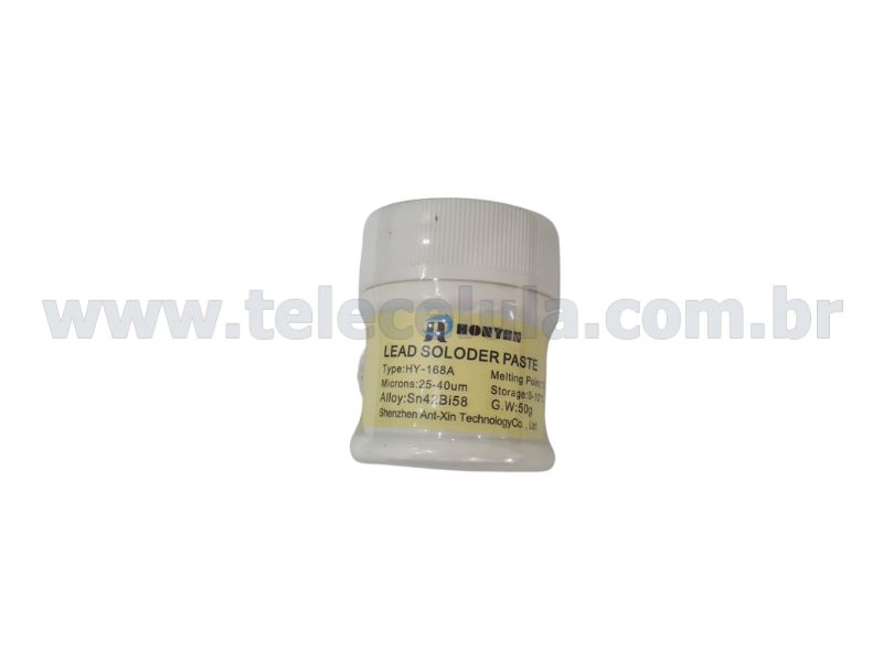 Sem Imagem - SOLDA EM PASTA HONYAN 138 GRAUS REBALLING HY-168A COM 50 GRAMAS SN/BI